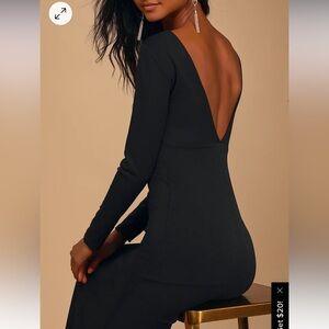 Wait For Me Black Long Sleeve Maxi Dress
